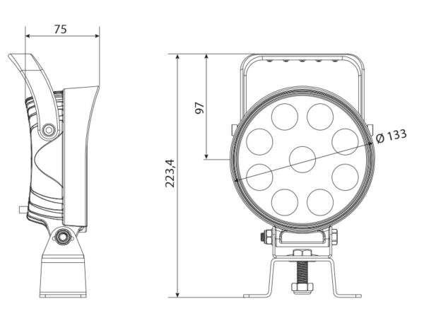 LED töötuli Bullpro 54W käepideme ja magnetiga - Image 4